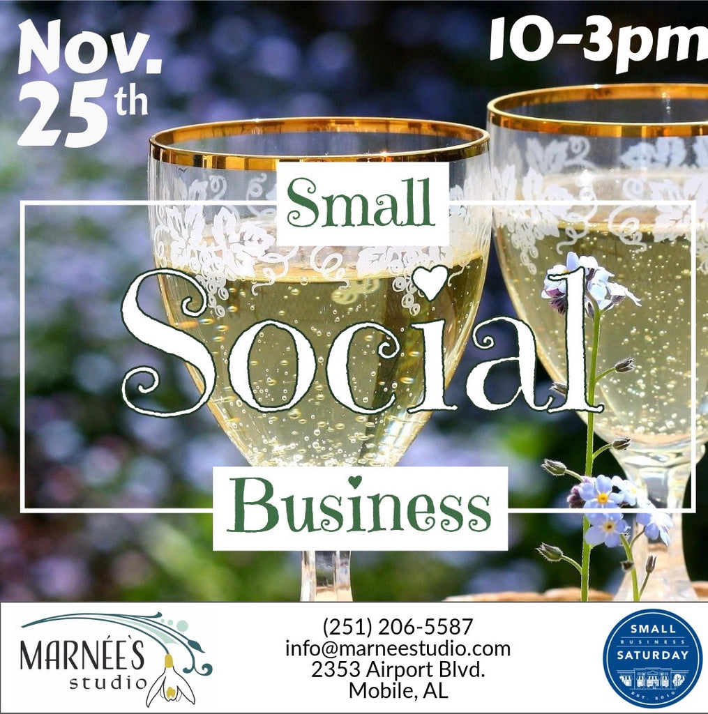 Small Business Saturday Social at Marnée's Art Studio & Art Gallery 11.25.17, 10am-3pm!