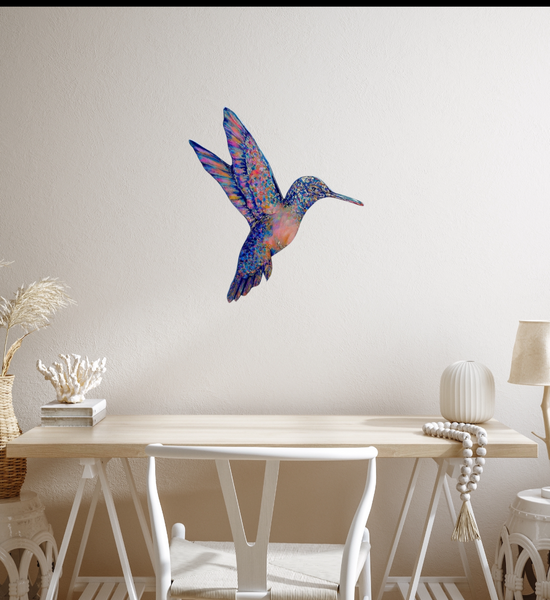 original hummingbird acrylic painting by artist Marnée